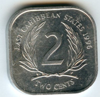 Caraïbes Orientales East Caribbean 2 Cents 1996 KM 11 - Caribe Oriental (Estados Del)