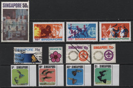 Singapore (19) 1972 - 1974. 12 Different Stamps. Mint & Used. Hinged. - Singapur (1959-...)