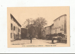 MONESTIES SUR CEROU (TARN) 7770 AVENUE DES LICES ( CAFE DE LA POSTE ET VACHES S'ABREUVANT A LA FONTAINE) - Monesties