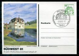 F1348 - BUND - Privatganzsache Wasserschloß Inzlingen Mit Passendem Sonderstempel - Postales Privados - Usados