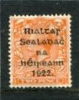 IRELAND/EIRE - 1922  2d (die II)  OVERPRINTED THOM CRASE RIGHT BOTTOM CORNER  MINT SG 34 - Neufs