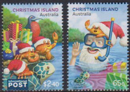 CHRISTMAS ISLAND, 2021, MNH, CHRISTMAS, CRABS, TURTLES, BIRDS, 2v - Navidad