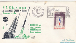 NASA - 2 FUSEES NIKE CAJUN  - STRUCTURE HAUTE ATMOSHERE MESURE DES VENTS .. - KOUROU 22.3.1974   /1 - Other & Unclassified