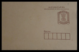 166. INDIA PRE STAMPED ENVELOPE OVERPRINT 50TH. ANNIVERSARY OF INDIA'S INDEPENDENCE. - Enveloppes