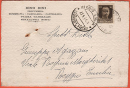 Regno D'Italia - 1942 - 30c - Dino Dini - Profumeria, Tipografia, Cartoleria, Cancelleria - Viaggiata Da Sinalunga Per R - Marcophilia