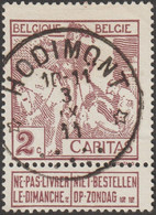 Belgique 1910 COB 85,  2 C Caritas, Oblitéré Hodimont (Verviers). Bureau Relais, Superbe - 1910-1911 Caritas