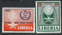 LIBERIA - Le Monde Uni Contre Le Paludisme - N° 380 + PA 133 - 1962 - MNH - Liberia