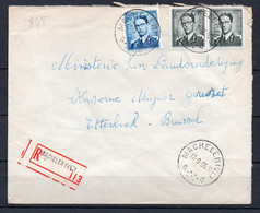 924 En 926 Gestempeld Op Een Aangetekende Brief  MACHELEN - 1953-1972 Occhiali