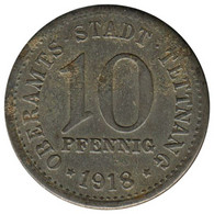 ALLEMAGNE - TETTNANG - 10.1 - Monnaie De Nécessité - 10 Pfennig 1918 - Monetari/ Di Necessità