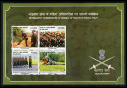 INDIA 2022 STAMP M/S PERMENENT COMMISSION TO WOMEN OFFICERS IN THE INDIAN ARMY .MNH - Neufs