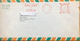IRELAND 1976, USED COVER TO USA METER CANCELLATION HOLIDAY IN DUBLIN ,FROM THE CHINA SHOWROOMS ,DUBLIN - Brieven En Documenten