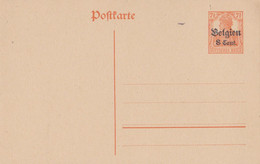 BELGIQUE : Occupation Allemande Entier Postal Neuf Avec Surcharge 8 Cents - German Occupation