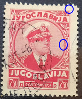 KING ALEXANDER-7.50 D-ERROR-MEMORIAL STAMP-YUGOSLAVIA-1935 - Ongetande, Proeven & Plaatfouten