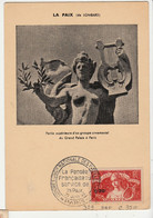 Carte Maximum N°329 L'Art Et La Pensée Oblitération  Congrès Union Nationale Des Intellectuels- Paris 1946 - 1940-1949