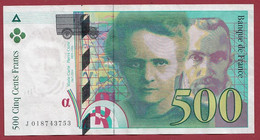 France 500 Francs "Pierre Et Marie Curie" --1994 --ALPH.J---numéro--018743753---TTB+ - 500 F 1994-2000 ''Pierre En Marie Curie''