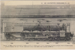 LOCOMOTIVES FRANCAISES : N° 6101.TYPE PACIFIC.TRAINS RAPIDES ( P.L.M. ) .1910.N.CIRCULEE.T.B.ETAT PETIT PRIX COMPAREZ!!! - Trains