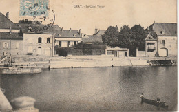GRAY (Hte-Saône) - Le Quai Vergy - Edition Bergeret. Circulée En 1907. Bon état. - Gray