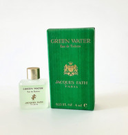 Miniatures De Parfum  GREEN WATER  De JACQUES  FATH  EDT   4 Ml  + Boite - Miniaturen Flesjes Heer (met Doos)