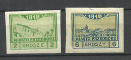 Poland Polska 1918 Local Post Przedborz Michel 3 C & 5 C * - Gebruikt