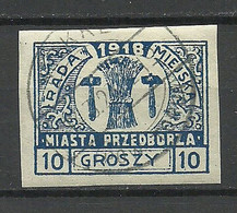 Poland Polska 1918 Local Post Przedborz Michel 10 B O - Oblitérés