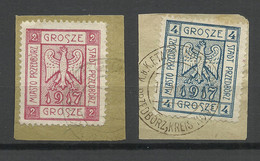 FAUX Poland 1917 Local Post Przedborz Michel 1 - 2 A O Fälschungen Forgeries - Gebruikt