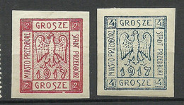 FAUX Poland 1917 Local Post Przedborz Michel 1 - 2 B * Fälschungen Forgeries - Nuevos