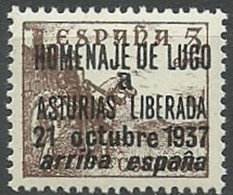 Emision Local Patriotica Particular. Homenaje De Lugo A Asturias Liberada Año 1937. - Sin Clasificación