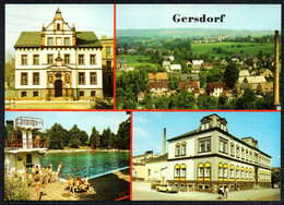 F5724 - TOP Gersdorf Freibad Kulturhaus 1. Mai Rathaus - Verlag Bild Und Heimat Reichenbach - Gersdorf