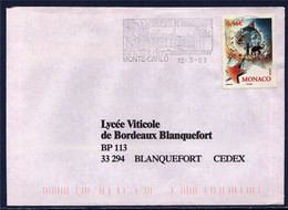 Europa, Le Cirque, Composition, Sur Enveloppe N°2348 Et Flamme Jardin Exotique Monte Carlo 12.3.03 - Poststempel