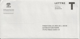 Lettre T, Lettre 20g, Fondation Les Amis De L'Arche - Karten/Antwortumschläge T