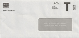Lettre T, Eco 20g, La Ligue Contre Le Cancer - Karten/Antwortumschläge T