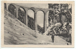 FILISUR Landwasser-Viadukt Albula-Bahn Dampflok Skifahrer - Filisur