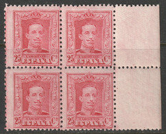 Spain 1922 Sc 338a Espana Ed 317A Yt 279A Block MNH** Type II - Nuevos