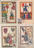 Liechtenstein: 1963 Minnesingers - 4v Maximum Cards - Maximum Cards