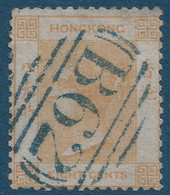 HONG KONG Victoria N°2 8c Bistre Pale Oblitéré Killer Bleu B62 SUPERBE - Usados