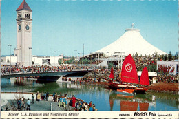 Washington Spokane World's Fair Expo '74 Tower U S Pavilion And Northwest Orient Chinese Junk - Spokane