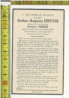 Dp12489 - Doodsprentje - Arthur Defever - Verbeke - Wervik 1896 + 1983 - Devotieprenten