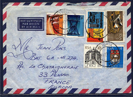 Afrique Du Sud Enveloppe Par Avion 6 Timbres Prétoria 9.IV.73 Pour Pessac (France) - Covers & Documents