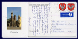 1996 Polska Poland Polen Ak Postcard Krakow St. Mary Church Posted To Scotland Kartka - Briefe U. Dokumente