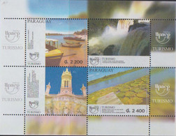 PARAGUAY, 2021, MNH,UPAEP, TOURISM, WATERFALLS, BOATS, CATHEDRALS, SHEETLET - Other