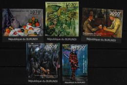 BURUNDI  N° 1361/64  BF191  * *  NON DENTELE  Tableaux Paul Cezanne Arlequin - Impressionisme