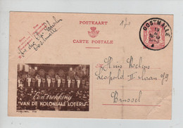 1656PR/ Entier CP 710 Koloniale Loterij C. Oostmalle 1948 > BXL Pli - Publibels
