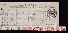 CHINA  CHINE CINA 1958 SHANGHAI POST OFFECE DOCUMENT WITH STAMPS - Cartas & Documentos