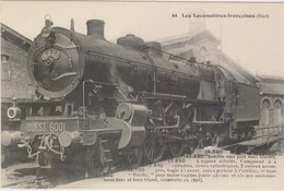 LOCOMOTIVES FRANCAISES : 1ER TYPE PACIFIC N°6001 (CIE DE L ETAT) TRAINS RAPIDES .1908. N.CIRCULEE.T.B.ETAT - Trains