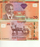 NAMIBIA  20 Namibian Dollars   P12b  ( Dated 2013  "DIAMOND At Center"  Dr. Sam Nujoma + Red Hartebeest At Back ) - Namibie