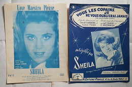 PARTITION - SHEILA - LOT DE 24 PARTITIONS DIFFERENTES - CHANSON FRANCAISE - ANNEE 60 - "YE YE" - SUCCES POPULAIRE - Vocals