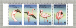 Angola 1999, Bird, Birds, WWF, Set Of 4v, MNH** - Flamingos