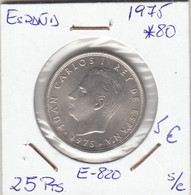 E0820 MONEDA ESPAÑA 25 PESETAS 1975 ESTRELLA 80 SIN CIRCULAR 5 - Autres & Non Classés