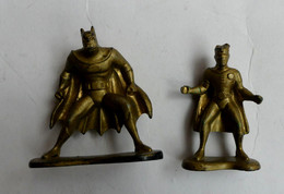 FIGURINES BATMAN ET ROBIN En Métal ERTL 1992 Repeinte Couleur Or - Batman