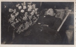 Post Mortem Dead Man Corpse Funeral Old Original Photo Bizarre Mourning - Funérailles